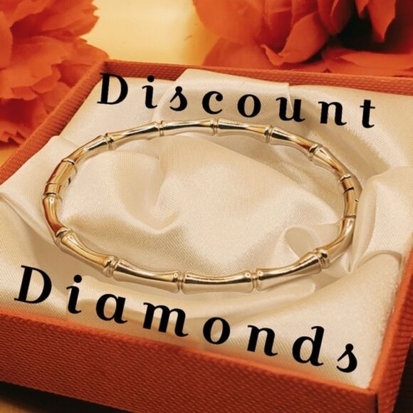 Openable Bamboo Oval Bangle Bracelet inner diam 2 x 2.5 in. Sterling Silver - Picture 9 of 10